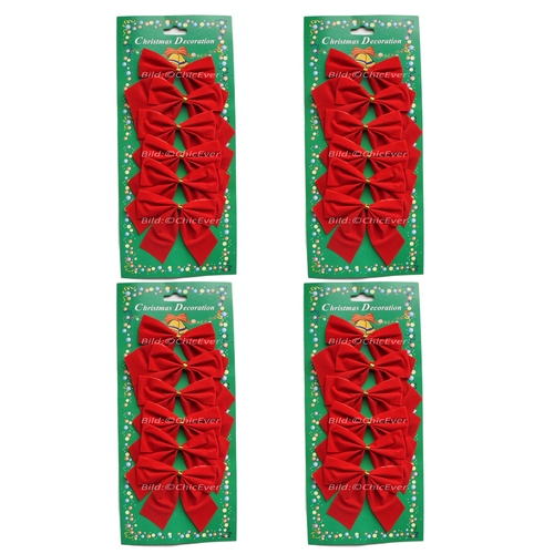 24 kleine Schleifen rot Weihnachten Weihnachtsschleifen Schleife Christbaum 7,5cm - zum Schließen ins Bild klicken